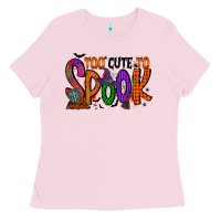 Bubblegum Pink too cute to spook Ladies Tee - RacoonDesign