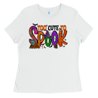 White too cute to spook Ladies Tee - RacoonDesign