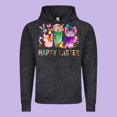 Happy Easter Coffee Cups With Bunny Vintage Hoodie Designed By Nancycooperartshop