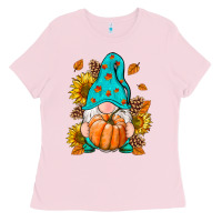 Bubblegum Pink Fall Gnome Ladies Tee - RanaPortraitStore