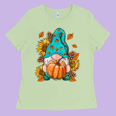 Fall Gnome Ladies Tee Designed By Ranaportraitstore