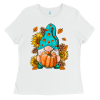 White Fall Gnome Ladies Tee - RanaPortraitStore