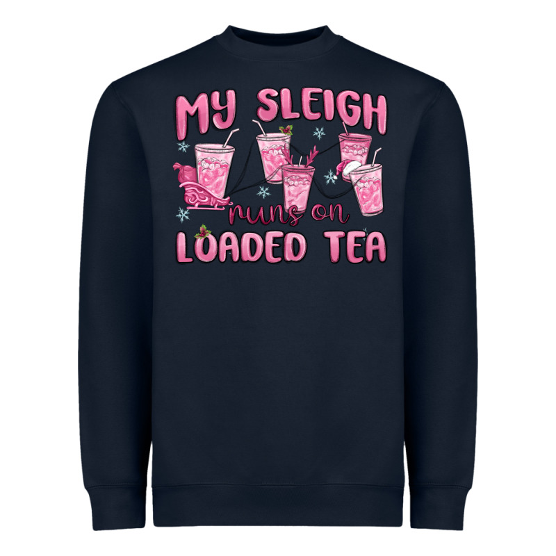 My Sleigh Runs On Loaded Tea Heavyweight Sweatshirt by MaliasSmallBusiness | Teevron