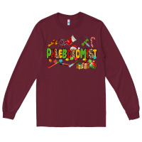 Burgundy christmas phlebotomist Long Sleeve Tee - MaliasSmallBusiness