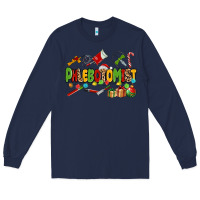 Navy christmas phlebotomist Long Sleeve Tee - MaliasSmallBusiness