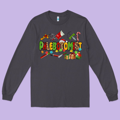 Christmas Phlebotomist Long Sleeve Tee Designed By Maliassmallbusiness