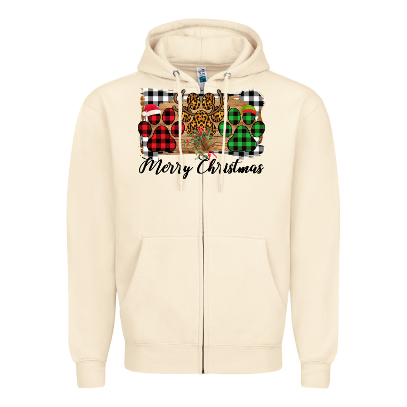 Merry Christmas Paws Zipper Hoodie by Bettercallsaul | Teevron