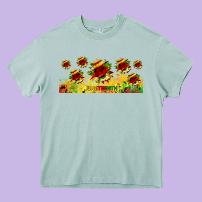 Juneteenth Sunflowers Libbey Glass Heavy Core Tee Designed By Hra Design Shop