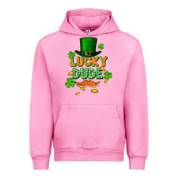 Fuchsia Pink lucky dude St. Patricks Day Urban Hoodie - FaDigitalArtStudio