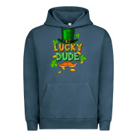 Pigment Midnight Navy lucky dude St. Patricks Day Urban Hoodie - FaDigitalArtStudio
