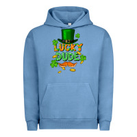 Pigment Pebble Blue lucky dude St. Patricks Day Urban Hoodie - FaDigitalArtStudio