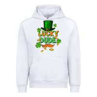 White lucky dude St. Patricks Day Urban Hoodie - FaDigitalArtStudio