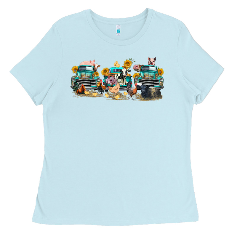 Western Farm Trucks Farm Animals Ladies Tee by FaDigitalArtStudio | Teevron