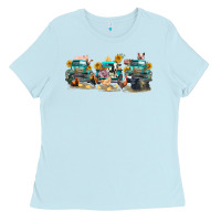 Baby Blue western farm trucks farm animals Ladies Tee - FaDigitalArtStudio