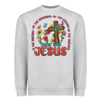 Heather Grey in the waiting there was jesus Heavyweight Sweatshirt - MaliasSmallBusiness
