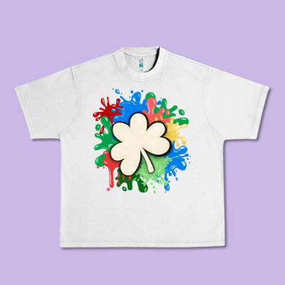 St Patricks Day Shamrock Autism Urban Heavy Tee Designed By Maliassmallbusiness