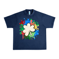 Navy st patricks day shamrock autism Urban Heavy Tee - MaliasSmallBusiness