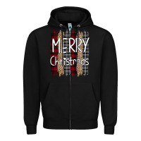 Black merry christmas leopard print Zipper Hoodie - Bettercallsaul