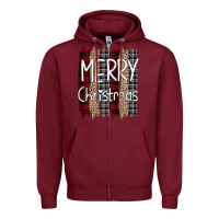 Burgundy merry christmas leopard print Zipper Hoodie - Bettercallsaul