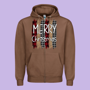 Merry Christmas Leopard Print Zipper Hoodie Designed By Bettercallsaul
