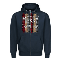 Navy merry christmas leopard print Zipper Hoodie - Bettercallsaul