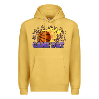 Antique Gold game day basketball leopard flames fireball Premium Hoodie - HowdyJamesFarm
