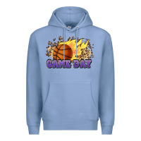 Colony Blue game day basketball leopard flames fireball Premium Hoodie - HowdyJamesFarm