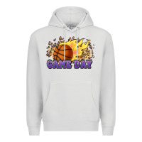 Dove Grey game day basketball leopard flames fireball Premium Hoodie - HowdyJamesFarm