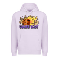 Lilac game day basketball leopard flames fireball Premium Hoodie - HowdyJamesFarm