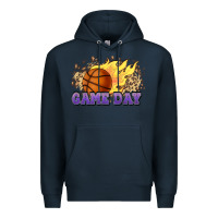 Navy game day basketball leopard flames fireball Premium Hoodie - HowdyJamesFarm