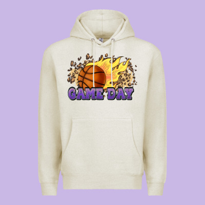 Game Day Basketball Leopard Flames Fireball Premium Hoodie Designed By Howdyjamesfarm