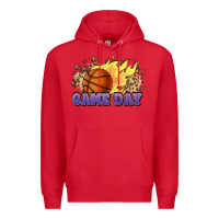 Red game day basketball leopard flames fireball Premium Hoodie - HowdyJamesFarm