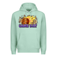 Seafoam game day basketball leopard flames fireball Premium Hoodie - HowdyJamesFarm
