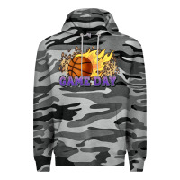 Slate Camo game day basketball leopard flames fireball Premium Hoodie - HowdyJamesFarm