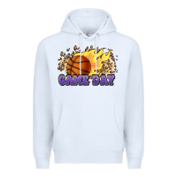 White game day basketball leopard flames fireball Premium Hoodie - HowdyJamesFarm