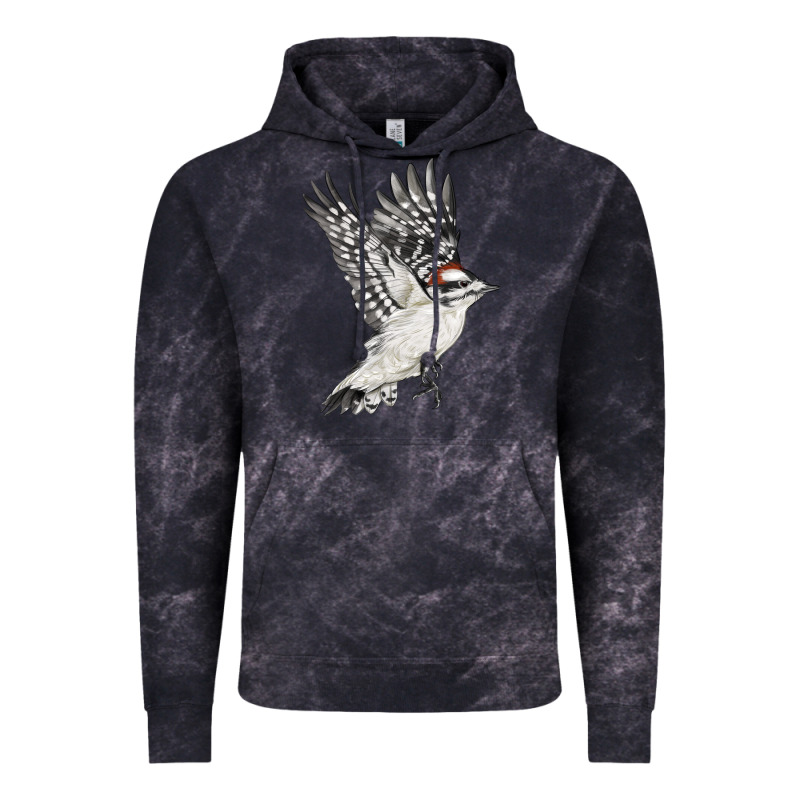 Flying Downy Woodpecker Vintage Hoodie by LillyAllenDesigns | Teevron