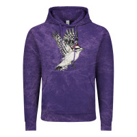 Cloud Purple Flying Downy Woodpecker Vintage Hoodie - LillyAllenDesigns