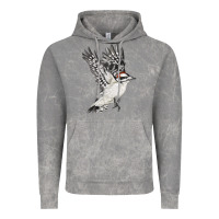 Cloud Rock Flying Downy Woodpecker Vintage Hoodie - LillyAllenDesigns
