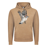 Vintage Coffee Flying Downy Woodpecker Vintage Hoodie - LillyAllenDesigns