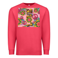 Cardinal peace love hippie daisy Premium Sweatshirt - TumblerDesignByShophia