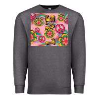 Charcoal Heather peace love hippie daisy Premium Sweatshirt - TumblerDesignByShophia