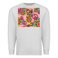 Dove Grey peace love hippie daisy Premium Sweatshirt - TumblerDesignByShophia