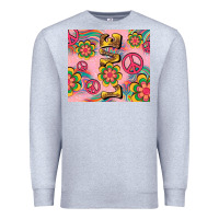 Heather Grey peace love hippie daisy Premium Sweatshirt - TumblerDesignByShophia