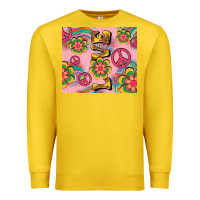 Lemon peace love hippie daisy Premium Sweatshirt - TumblerDesignByShophia