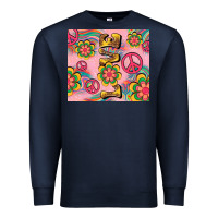 Navy peace love hippie daisy Premium Sweatshirt - TumblerDesignByShophia
