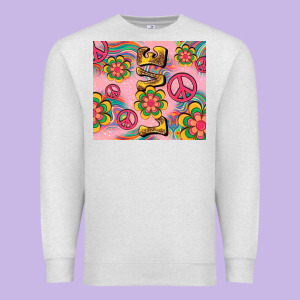 Peace Love Hippie Daisy Premium Sweatshirt Designed By Tumblerdesignbyshophia