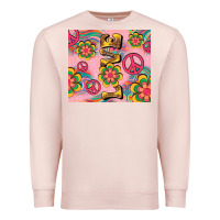 Pale Pink peace love hippie daisy Premium Sweatshirt - TumblerDesignByShophia