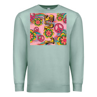Seafoam peace love hippie daisy Premium Sweatshirt - TumblerDesignByShophia