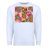 White peace love hippie daisy Premium Sweatshirt - TumblerDesignByShophia