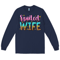 Navy spoiled wife Long Sleeve Tee - NancyCooperArtShop
